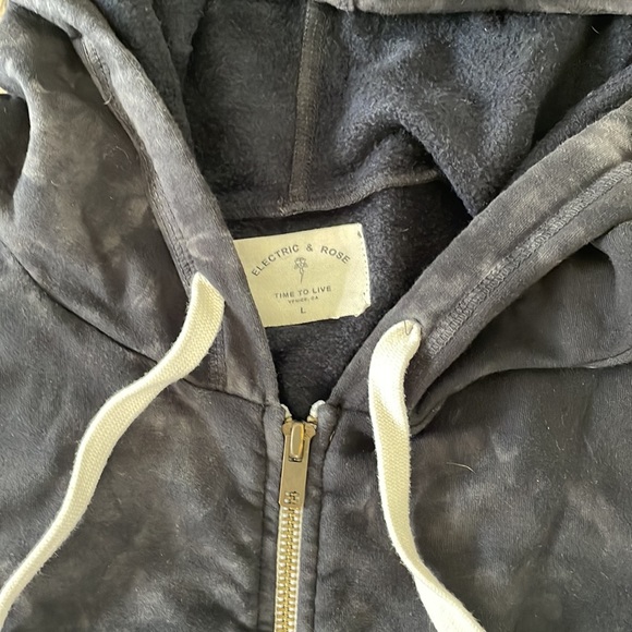 Electric & Rose Westside Zip Hoodie, Onyx / Cloud - Picture 4 of 5